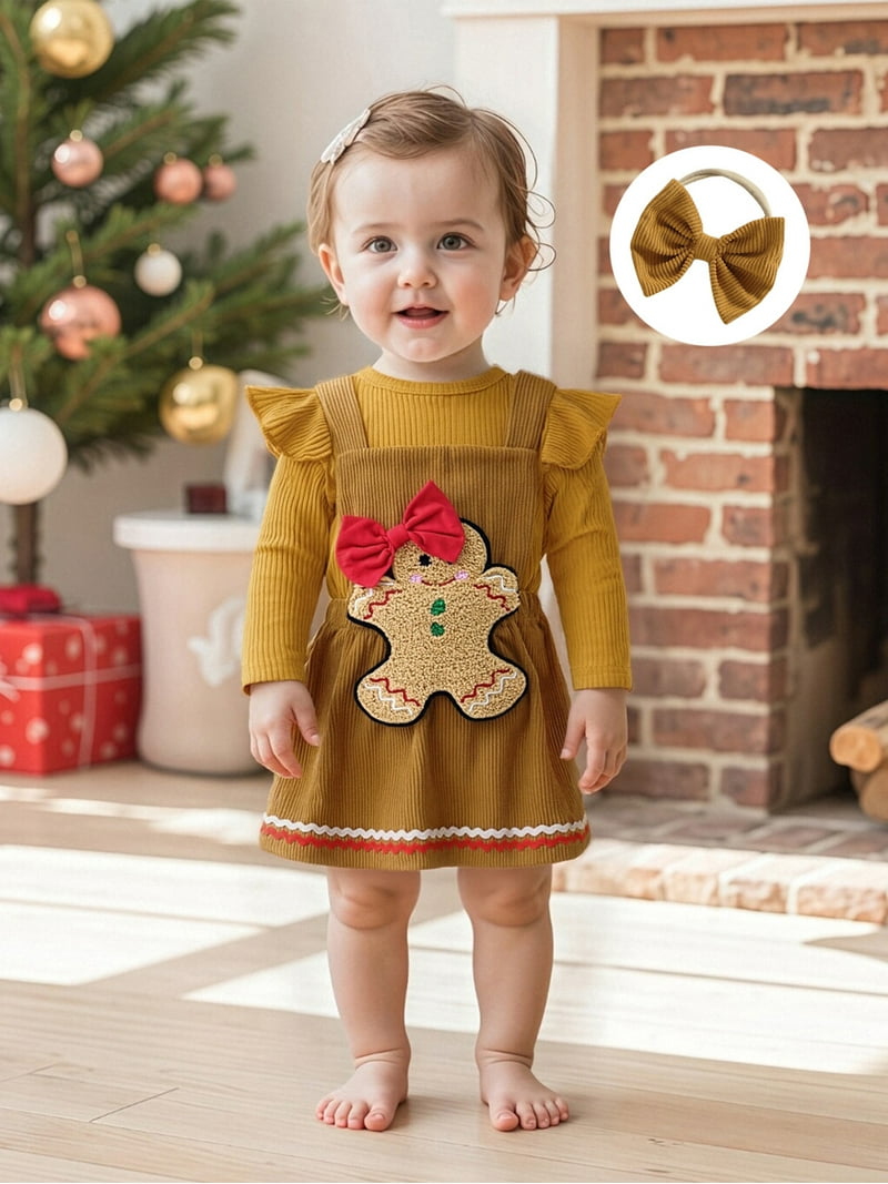 BemeyourBBs Newborn Baby Girl Christmas Outfit Rib Knit Romper Gingerbread Man Suspender Overall Dress Headband Cute Clothes Set - Walmart.com BemeyourBBs Newborn Baby Girl Christmas Outfit Rib Knit Romper Gingerbread Man Suspender Overall Dress Headband Cute Clothes Set - Walmart.com