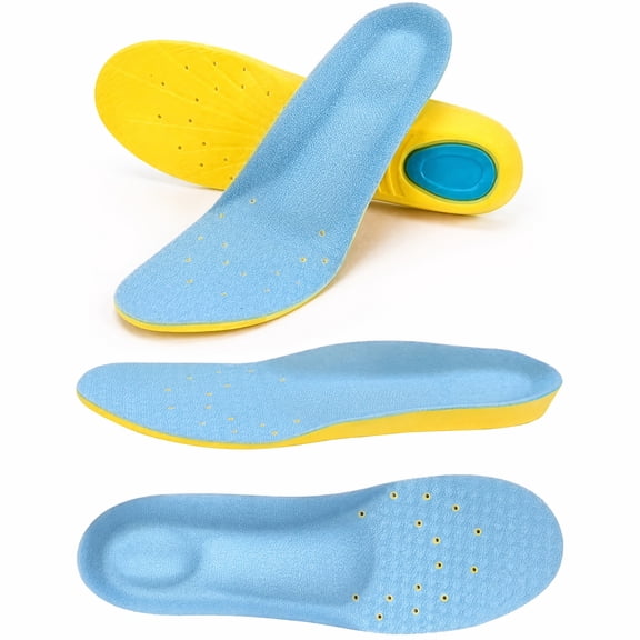 2 Pairs Arch Support Sports Insoles for Men & Women, Shock Absorbing Comfort Shoe Inserts