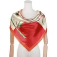 thumbnail image 2 of INSPIRAR CHIC Bufanda Cuadrada Impresa Floral para Mujeres 35" Gran Bufanda de Satén Sedoso para la Cabeza Bandanas Roja 90x90cm/35.4x35.4", 2 of 6