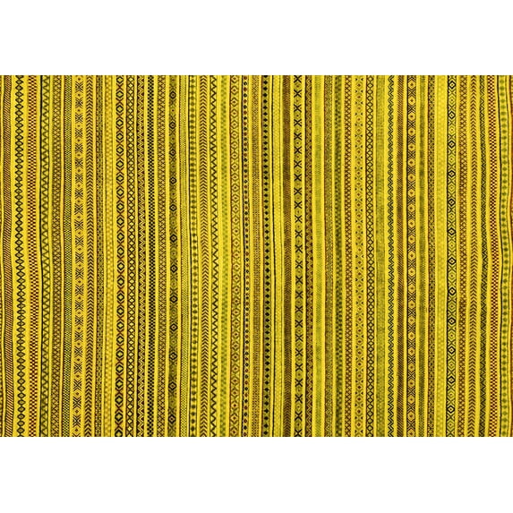 Ahgly Company Indoor Rectangle Abstract Yellow Modern Area Rugs, 5' x 8'