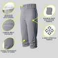 thumbnail image 3 of Wire2Wire Men's Tournament Piped Knicker Baseball Pant Grey/Black XL, 3 of 3