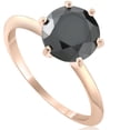 thumbnail image 2 of Pompeii 2 Ct Black Diamond Solitaire Engagement Ring 14k Rose Gold (Black,), 2 of 3
