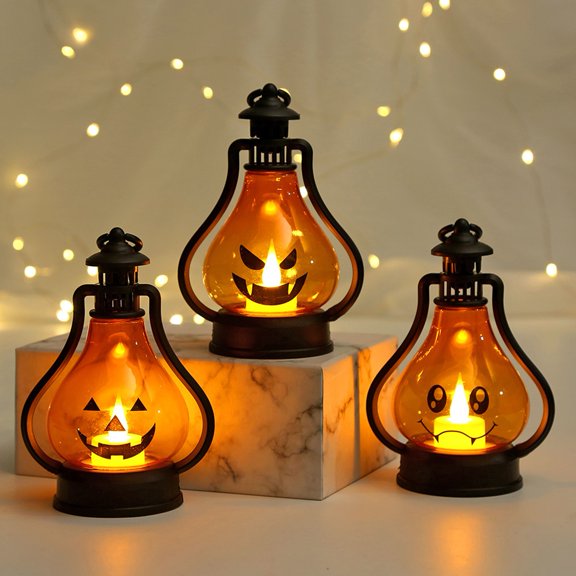 Happy date Halloween Pumpkin Lights-Halloween Pumpkin Lantern Skull Led Light Portable-with Battery for Ghost Party- Bar Party Atmosphere Props, Christmas Decoration