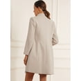 thumbnail image 3 of DARING DIVA Women's Stand Collar Long Sleeve Winter Trench Coat M Beige, 3 of 6