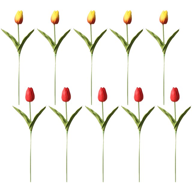 Ramo de arreglo de flores artificiales de tacto Real de tulipanes falsos de PU para decoración de boda en el hogar, oficina, 10 Uds.