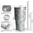 thumbnail image 6 of 30oz Light Blue Daisy Flower Pattern Tumblers Stainless Steel Tumbler with Lid and Straw,Vacuum Insulated Double Wall Travel Tumbler Cups Mug with Cleaning Brush for Coffee,Tea, 6 of 7