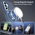 thumbnail image 4 of Asuwish Phone Case for Samsung Galaxy A57 5G Tempered Glass Screen Protector Magnetic Folding Stand Frosted Translucent Rugged Shockproof Protective Cell Cover A 57 57A LTE Women Men Blue, 4 of 6