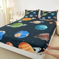 thumbnail image 3 of jejeloiu Galaxy Planet Bed Sheets,Colorful Stars Dots King Sheets,Universe Theme Sheet Set For Boys Teens,Microfiber Bedroom Decor,4-Piece, 3 of 7