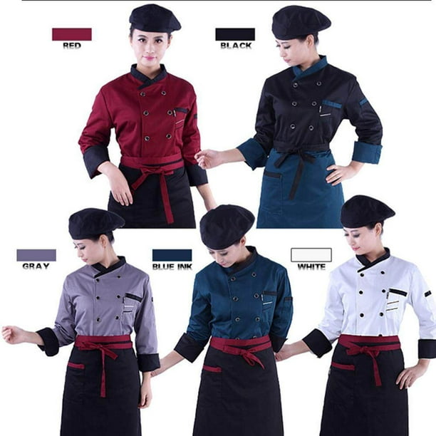 Chef Jacket Uniform Short Sleeve Hotel Chef Coat Waiter Waitress Uniform  Executive Cook Kitchen Apparel Cook Coat 2XL Gray
