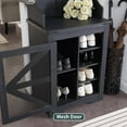thumbnail image 2 of T4TREAM Farmhouse Hall Tree with Shoe Storage Bench, Storage Cabinet with Coat Rack, Black, 2 of 7