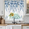 thumbnail image 6 of Blue Eucalyptus Swag Valances for Windows, Kitchen Curtains 36 Inch Length 2 Panels Set, Watercolor Spring Weeping Botanical Short Curtains for Small Windows Rod Pocket Cafe Curtains Drapes 28"x36", 6 of 8