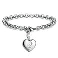 thumbnail image 1 of Girls Bracelet Gift Giving Polished Trendy Heart 26 Letters Alphabet Initial Bracelet, 1 of 5