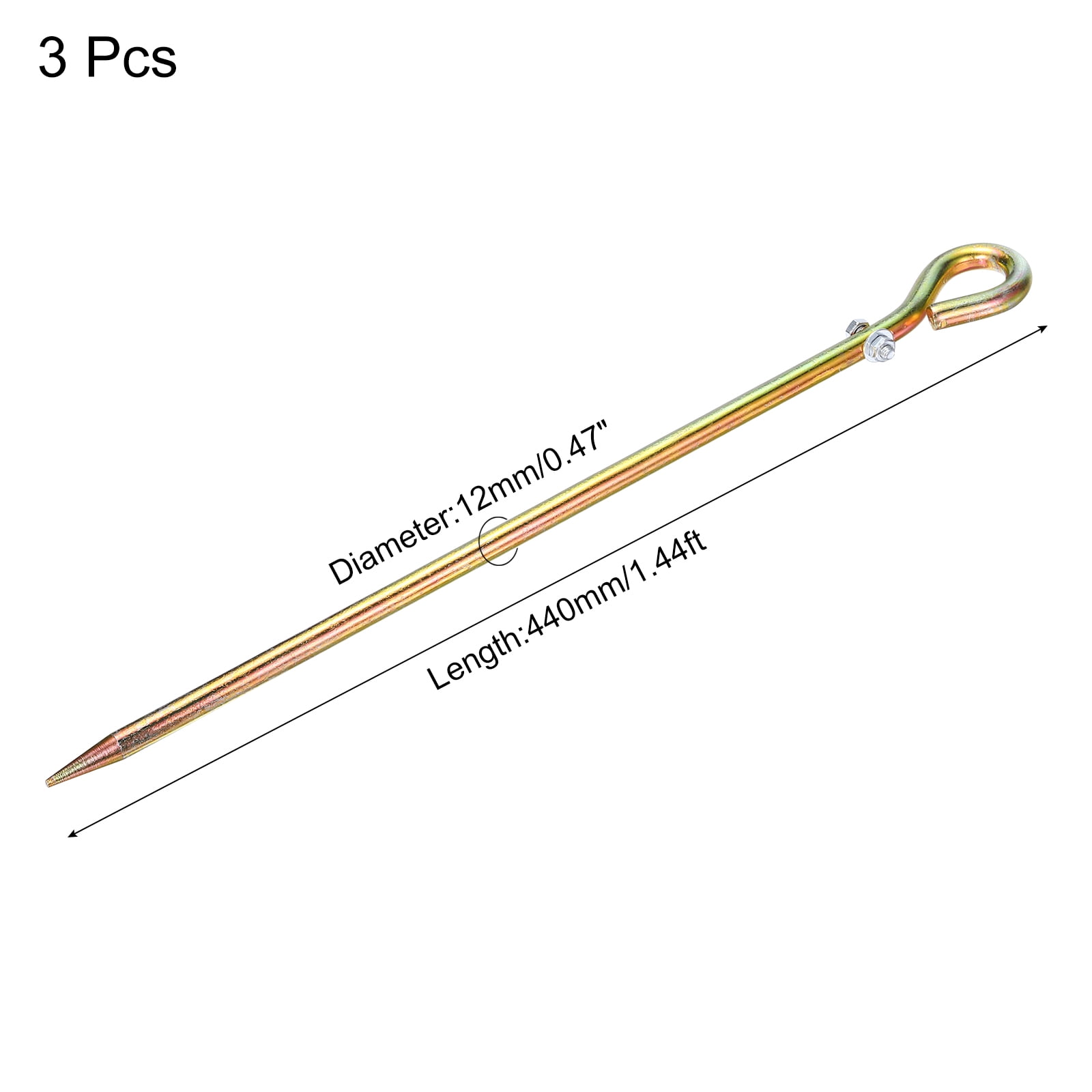 3 Pcs Ground Rod Colored Zinc Galvanized Grounding Pin 1.44ft for Antenna Satellite Dish Electric Fence Use