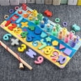 thumbnail image 4 of Apilador de formas 5 en 1 para contar, rompecabezas magnético multifuncional de madera con elementos oceánicos, juguete Montessori para clasificar números, 4 of 13
