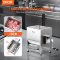 thumbnail image 2 of VEVOR Manual Meat Mixer, 60L Fixed Tank Meat Processing Equipment(Mixing Max 120LBS for Meat), Stainless Steel Meat Mixer, Sausage Mixer Machine with Lid Handle Gear Reducer, Ground Beef Hand Mixer, 2 of 9