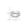 thumbnail image 2 of 10k White Gold Solid Polished Lightweight 6mm Ltw Half Round Band Size 8 Ring Ring for Women and Men, 2 of 2