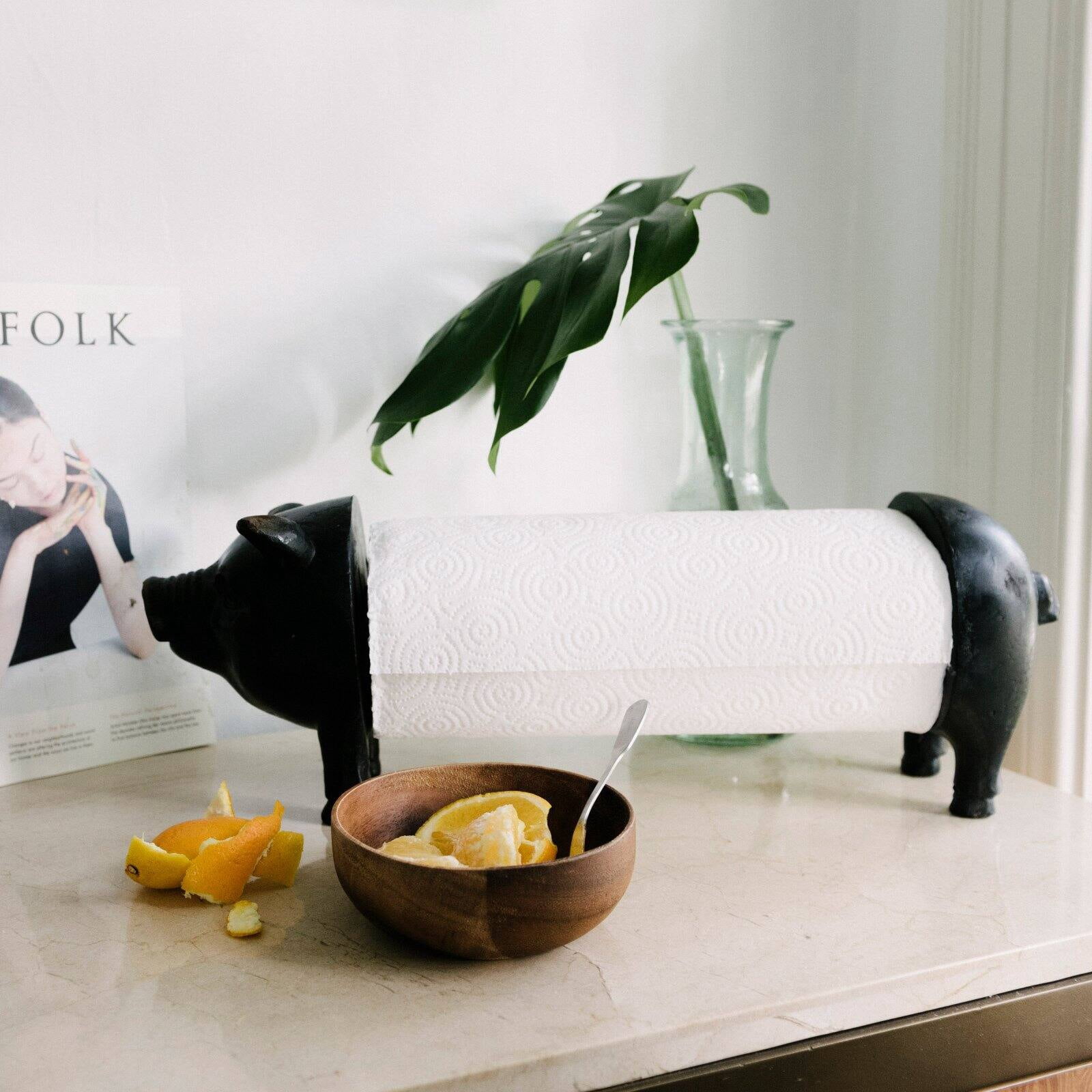 Creative Co-Op Pig Paper Towel Holder