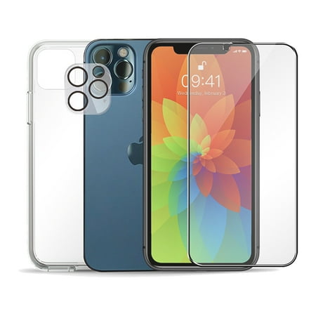 ArtsCase - Clear Case +  Tempered Glass + Lens Protector Clear for iPhone 13 Pro