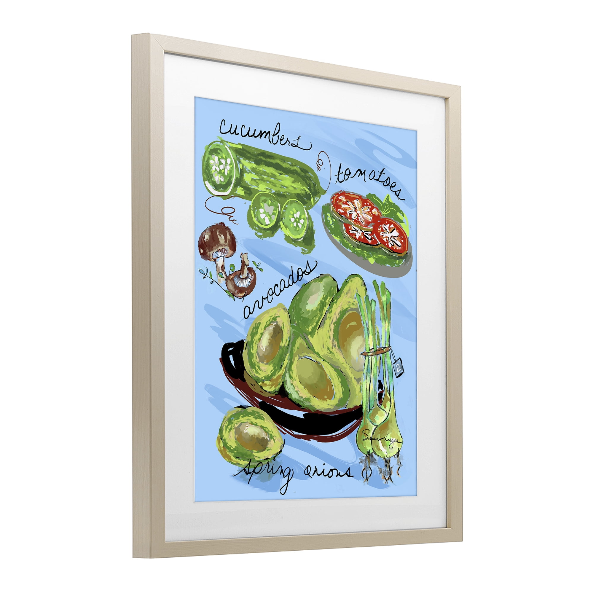 Stupell Industries Fresh Produce Collection Birch Framed Print Under Glass, design by Susan Lugar
