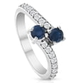 thumbnail image 2 of Pompeii 1Ct Blue Sapphire & Diamond Two Stone Forever us Ring 10k White Gold (G/H,I1-I2), 2 of 3