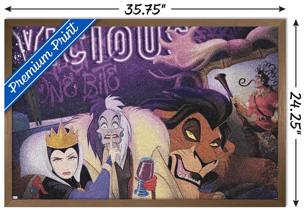 Disney Villains - Vicious Wall Poster, 22.375" x 34", Framed