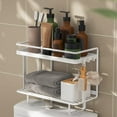thumbnail image 5 of Vadktai Over The Toilet Storage Rack, 2-Tier Bathroom Storage Organizer Upgrade Punch-Free Toilet Storage Shelf, Home Storage Rack with Hooks Shelf, 5 of 6