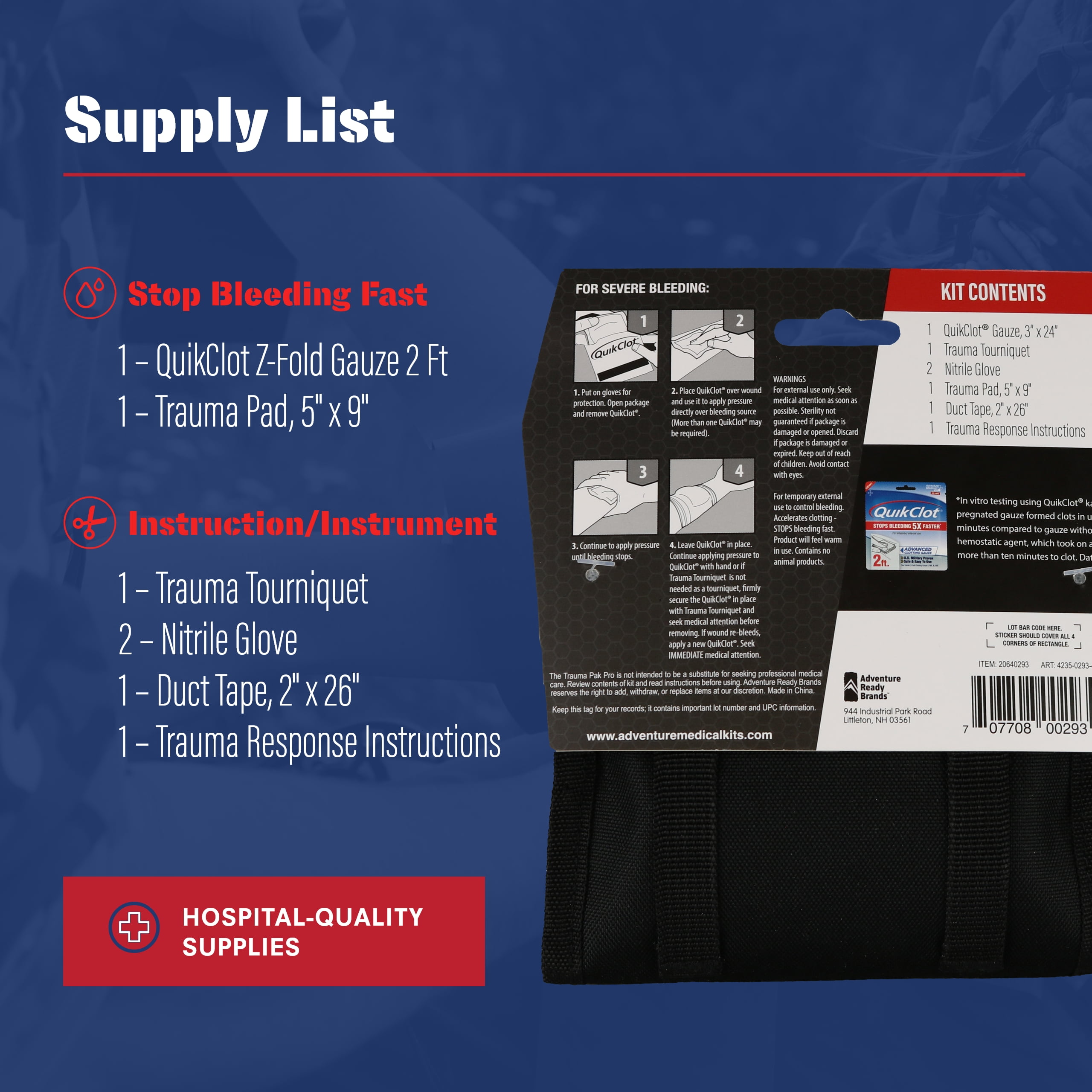 5" Functional Adventure Medical Trauma Pak Pro All-Purpose First Aid Kit