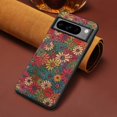 thumbnail image 5 of For Google Pixel 6 Pro 5G Flower Phone Case Leather+PC+TPU Shockproof Cover - Winter / Blue, 5 of 5