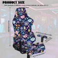thumbnail image 2 of Whosucclay Purple Hippie Flower Print Gaming Chair Cover, Stretchable Elastic Computer Desk Chair Cover with Armrest Covers, 4Pcs Soft Non Fading Office Chairs Covers Slipcovers, 2 of 8