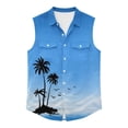thumbnail image 4 of Noric Men's Sleeveless Hawaiian Shirt Print Button Up Tank Tops Loose Fit Beach Vest for Summer Holiday, 4 of 6