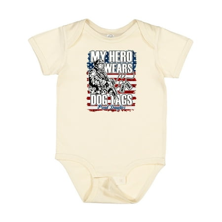 

Inktastic Military Proud Daughter Hero Wears Dog Tags Girls Girls Baby Bodysuit