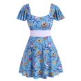 thumbnail image 1 of Talla grande Flutter Sleeve Flower Estampado Falda de traje de baño de dos piezas Rosegal Leggings de talla grande, 1 of 5
