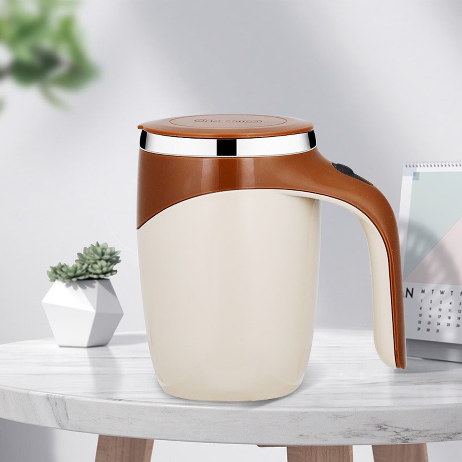 Jytue Self Stirring Mug, 380ml Self Mixing Coffee Cup Rechargeable Auto  Magnetic Coffee Mug with Stir Bar, Electric Stainless Steel Mixing Cup