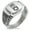 Silver, variant on Stainless Steel Formidable Kong Gorilla CZ Ribbed Needle Stripe Pattern Biker Style Polished Ring