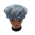 thumbnail image 2 of 1 Pcs Bonnet de Douche Imperméable, Bonnet de Bain Réutilisable Élastique Imprimé de Protection pour les Cheveux (Flamant Rose Bleu), 2 of 7