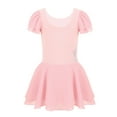 thumbnail image 2 of Moggemol Girls Kids' Basic Short Sleeved Dance Leotard Dress Gymnastics Costumes Pink XXXL, 2 of 7