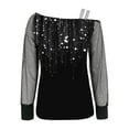 thumbnail image 5 of 2025 Blouse Décontractée à Paillettes pour Femmes, Vêtements de Course en Maille, Manches Longues, Extra Grand, Col Roulé, Élégante, 5 of 5