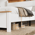 thumbnail image 2 of King bedstead with charging station all wood bed frame: this rustic farmhouse bed frame with storage headboard and built-in charging station is easy to install and operate, classic white, 2 of 7