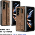 thumbnail image 5 of Phone Case for Samsung Galaxy Z Fold 5 5G 2023 and Cell Accessories Leather Cover with S Pen Holder Slot Wrist Strap Protective Hard Rugged Hybrid ZFold5 Z5 Fold5 5Z ZFold55G Women Men Brown, 5 of 9