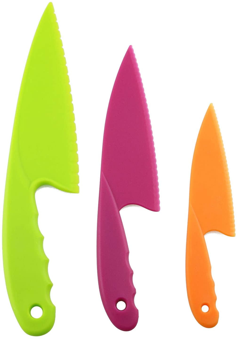 3 Colors Plastic Knife Set 3 Sizes Nylon Knife Safety Cooking Chef