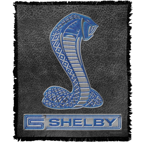 Shelby Cobra Blanket, 50'x60' Metal Cobra Woven Tapestry Cotton Blend Fringed Throw Blanket