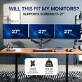 thumbnail image 4 of VIVO Triple Monitor Desk Mount, 2 Mechanical Arms + 1 Fixed, Screens up to 27", 4 of 8