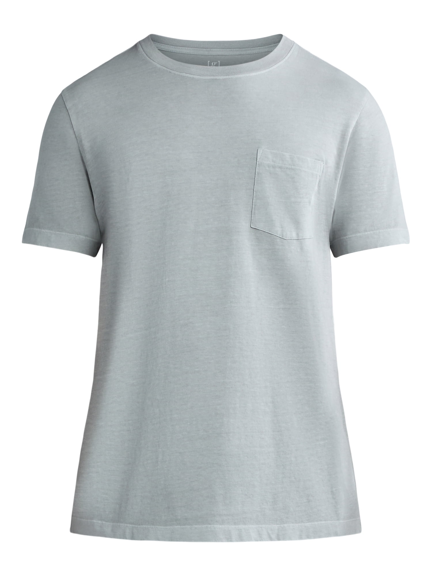 George Men's Garment Wash Crewneck Pocket Tee with Short Sleeves, Size XS-3XL