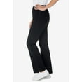 thumbnail image 3 of Woman Within Plus Size Petite Stretch-Cotton Knit Pull-On Bootcut Side-Stripe Leggings, 3 of 6