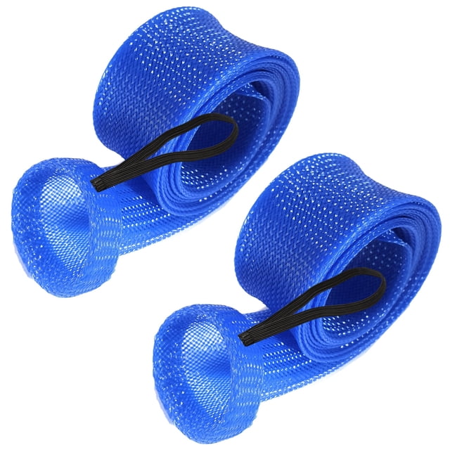 Reaction Tackle Fishing Rod Socks - Fishing Pole Sleeves and Covers for Baitcasting Rods, Spinning Rods Blue (Flat-Cast-9)