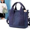 thumbnail image 6 of Canvas Shoulder Tote Bag for Women with Detachable Crossbody Strap, Casual Handbag with Top Handle and Multi Pockets, Everyday Bag for Work Travel Shopping, Dark Blue, 6 of 7