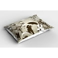 thumbnail image 2 of Ambesonne Valentine Pillow Sham 2 Pack, Kissing Couples Music, 26"x20", Dark Taupe and Dust, 2 of 3