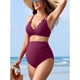 thumbnail image 3 of V Neck Two Piece Swimwear for Maternity High Waisted Pregnancy Bikini Set Pregnancy Swimsuit, 3 of 6