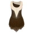 thumbnail image 4 of Venjoe Justaucorps de Gymnastique Rythmique Sans Manches pour Femmes, Strass, Compétition d'Acrobatie, Brun, m, 4 of 7