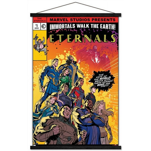 Marvel Eternals - The Eternals Wall Poster with Wooden Magnetic Frame, 22.375" x 34"